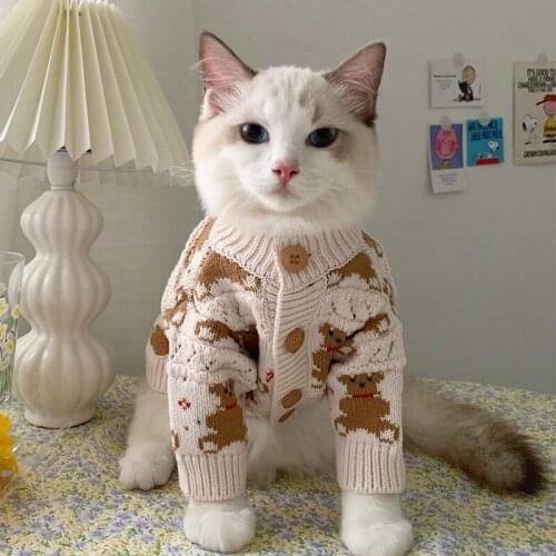Cat Winter Clothes Knitted Pet Sweater For Small Dogs Puppy Cat Vest Shirts Clothing
