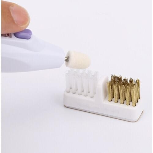 1pcs Nail Brush for Cleaning Drill Grinding Head Portable Cleaner Dual Brush Professional Manicure Tools