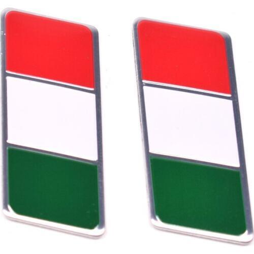 2Pcs Auto Italy Flag Car Badge Emblem Fender Side Trunk Tail Sticker For Ford Focus Chevrolet Cruze Audi Ferrari etc