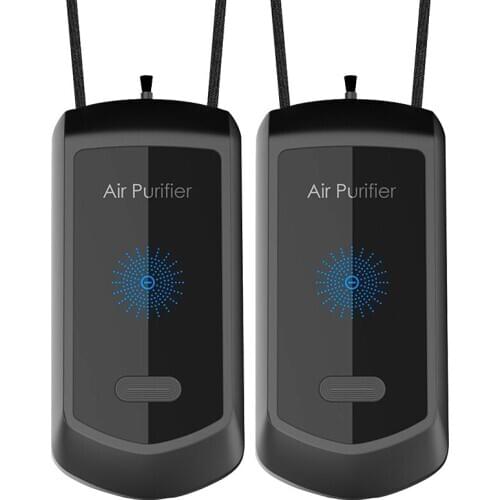 2 Pcs Hanging Neck Air Purifier Personal Wearable Mini Portable Car Oxygen Bar Negative Ion Generator Air Purifier