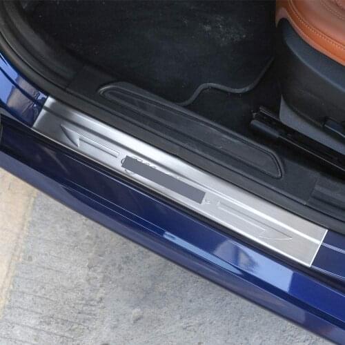 304 Stainless Steel Exterior Door Scuff Threshold Protective Plate 4pcs For Alfa Romeo Giulia 2017