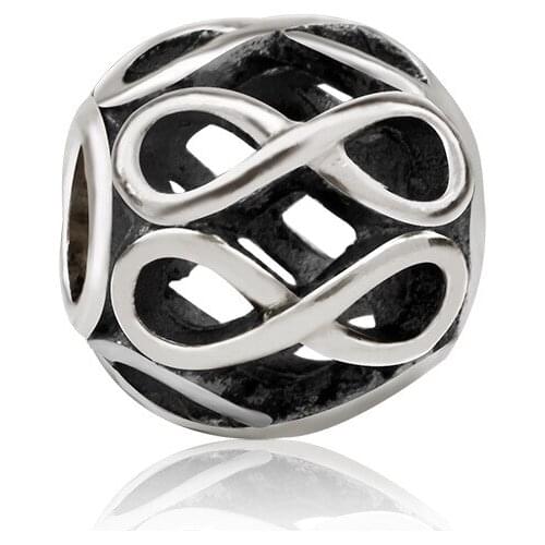 5PCS HTevak Hollow Beads Infinity Symbol Mobius Ring Love Charms For Women Original DIY Snake Bracelets Jewelry Making Gifts