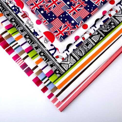 50*150cm Cotton printed canvas fabric environmentally friendly recycled cotton canvas striped sofa cover luggage DIY