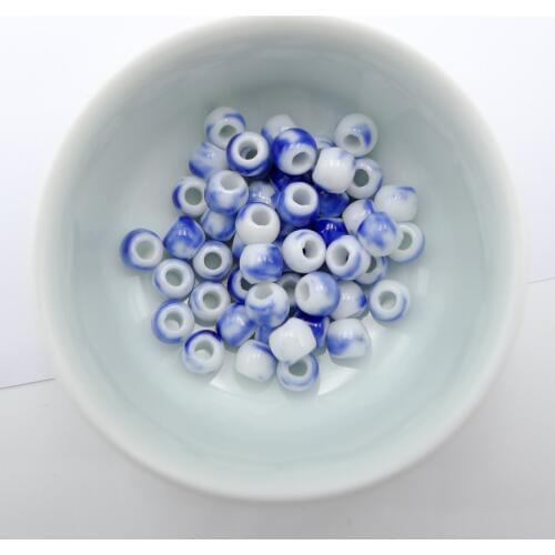 6# 100pcs Jingdezhen Ceramic Beads For Necklace Making Promotion Procelain Bead For Jewelry Making 6mm Beads #A516A