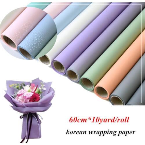60cmx10yard Waterproof Tissue Paper For Wrapping Wedding Gift Clothing Paper Copy Tissue Paper DIY Candy Colors Flower Wrapping