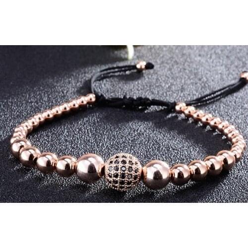 8mm yf34 silver gold copper micro pave cz zircon cubic zirconia Bracelet adjusted Macrame Charm Braided Rope Bangles