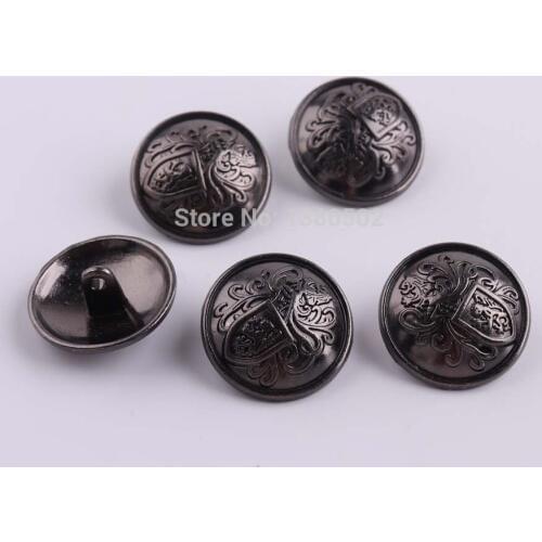 10PCS/lot gunmetal Antique 20mm Sewing Accessories Metal Buttons Round Shape one hole for Clothing