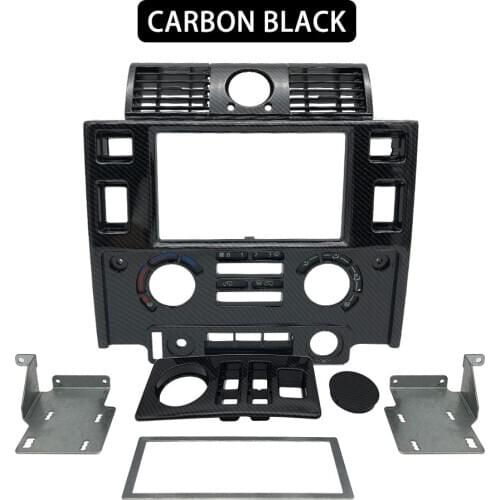 Car styling Tuning Interior Parts Double Din Fascia Kit for Land Rover Defender glossy black matt black CARBON LOOK