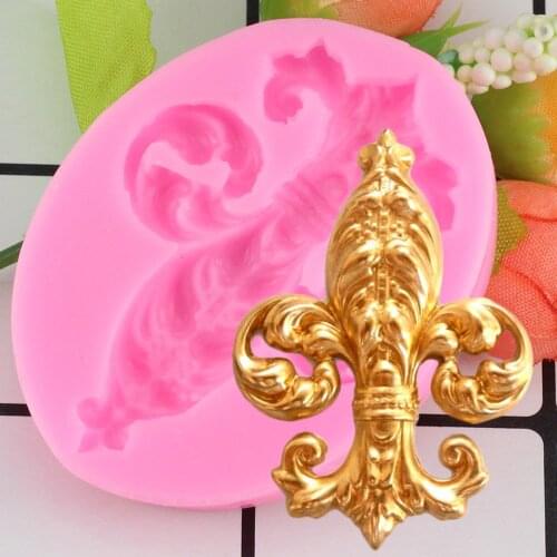 Baroque Scroll Leaf Cake Fondant Mold Relief Cupcake Candy Chocolate Silicone Biscuits Baking Mould DIY Cake Decorating Tools