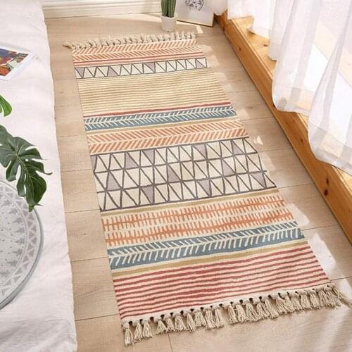Hot Bathroom Running Carpet Carpet with Tassels Machine Washable Carpet Door Mat Suitable for Family Corridor