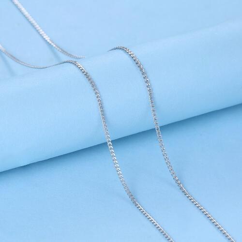 1mm 40CM/45CM Chain Anniversary Jewelry White Gold Color Fancy S925 Silver Female Sweater Chain Necklace