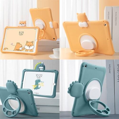 Case For iPad 5th 6th 9.7 2019 2020 7th 8th Gen 10.2”Cartoon Kids Safe Cover For iPad Air1 9.7 Mini2 3 4 5 silica gelSoft shell