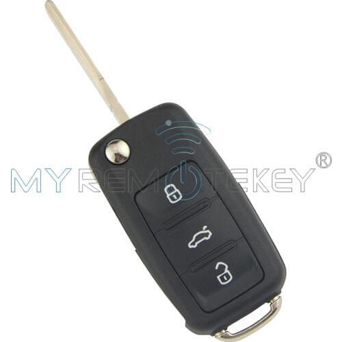 Remtekey Flip car remote key shell case cover HU66 3 button 5K0837202AD for VW Beetle Golf Jetta Eos Polo Tiguan 2011 2012 2013