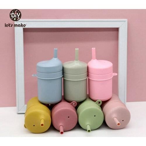 Lets Make Baby Feeding Food Grade Silicone Straw Cup BPA-Free Portable Childrens Feeding Cup Leak-proof Learning Drinking Cup