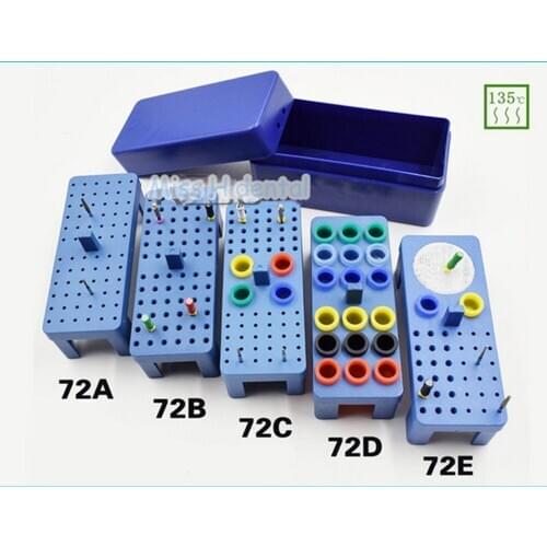 Dental Sterilize Plastic 72HOLES Endo Box for Diamond burs Reamer and Gutta Percha points