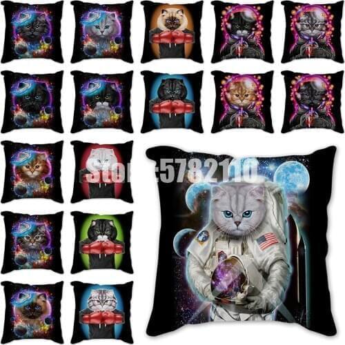Painting Cat Cartoon Decorative Cushion Cover 45x45cm Animal Printed Chair Car Sofa Hug Throw Pillowcase Pillow Cases Home Decor