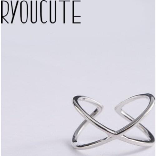 New Trendy Personality Punk Cross Rings For Women Lady Resizable Size Rings Party Jewelry Charm Gifts 2021