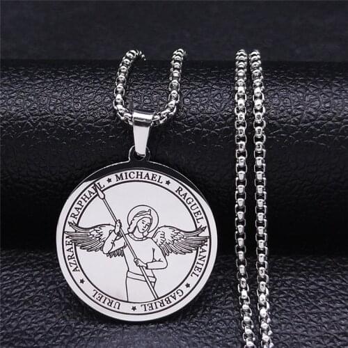 MICHAEL RAGUEL MANIEL GABREL URIEL AZRAEN RAPHAIL Necklace Stainless Steel Chain Necklaces Men Jewelry acier inoxydable XH266S02