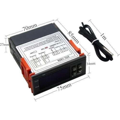 Microcomputer temperature controller stc-1000 aquarium hatching seafood machine electronic digital display temperature sensor