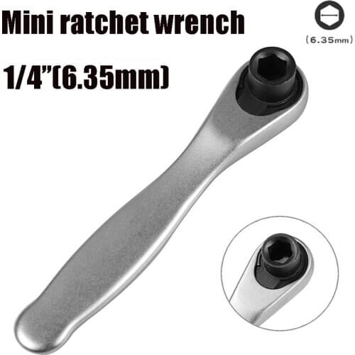 72 Tooth Mini 1/4 inch Spanner Single-Ended Torque Universal Ratchet Wrench Spanner Repair Tools for Vehicle Bicycle Bike