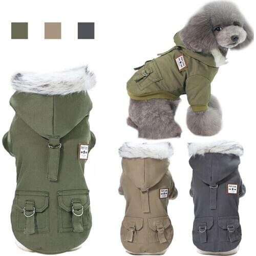 Fashion Pet Jacket Cotton Dog Coat Hoodie Autumn Winter Pet Jumpsuit Warm Dog Down Pet Clothing For Small Medium Large Dog S-XXL