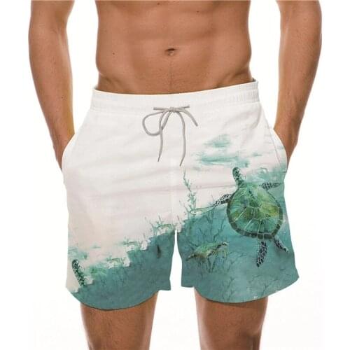 Mens Board Shorts Swimsuit Drawstring White Swimwear Bathing Suits Casual