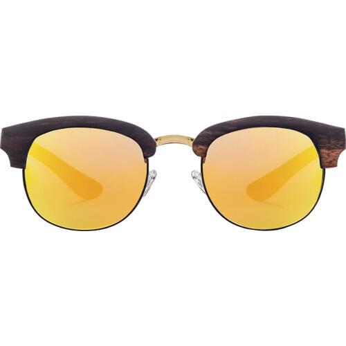 Nilerun brand vintage oval shape metal wood sunglasses