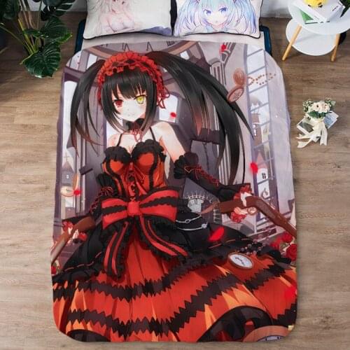 2021 New Soft Summer Quilts Tokisaki Kurumi (Nightmare) Printed Patchwork Duvet Soft Cool Comforter Flower BedSpread