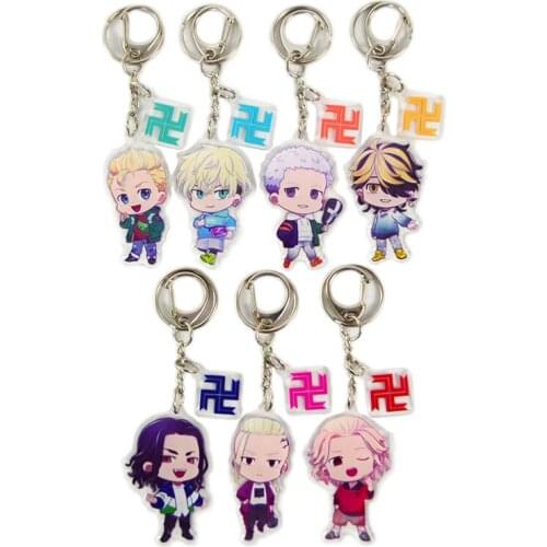 New Anime Tokyo Revengers Keychain Cartoon Funny Chifuyu Mikey Draken Pendant Keyring Collections