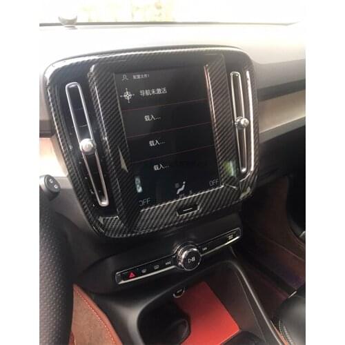 1pcs For Volvo XC40 T5 2017 18 2019 Car Navigation Dashboard Display screen Panel Frame Cover Trim ABS Matte/Carbon Accessories