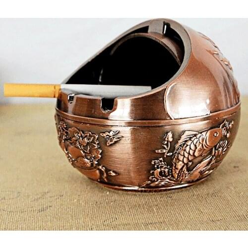 2 Colors Durable Ball Shape Ashtray Easy to Clean Ash Holder Good Sealing for Hotel