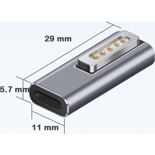 USB C to Magsaf* 2 Converter Adapter Connector For Macbook Air / Pro Type-C Female to Magnetic Laptop Charging Conversion Plug