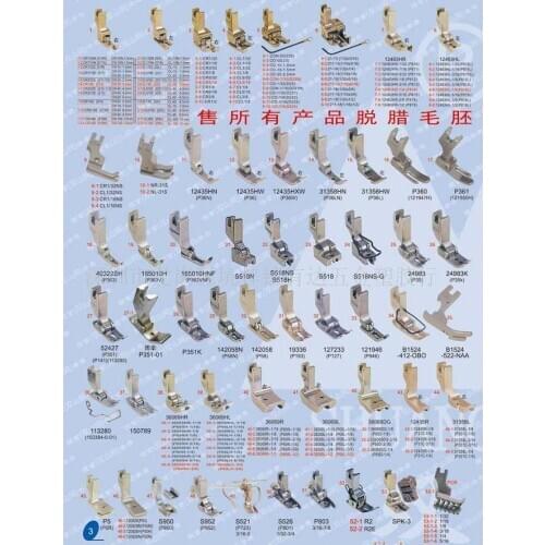 Industrial sewing machine parts, flat car presser foot, high and low pressure foot, CR presser foot, stop mouth, presser foot