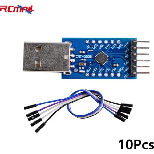 RCmall 10 Pcs CP2104 USB to TTL Serial Module Converter Adapter UART 6pin Module Better than CP2102
