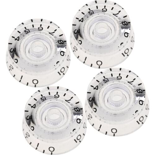 Musiclily Pro Left Handed Imperial Inch Size Guitar Speed Control Knobs for USA Made Les Paul Style, Transparent (Set of 4)