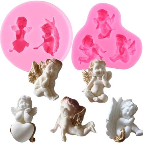 DIY Silicone Fondant Cake Cupid Little Angel Molds Cake Decorating Tools Chocolate Gumpaste Candy Clay Mould