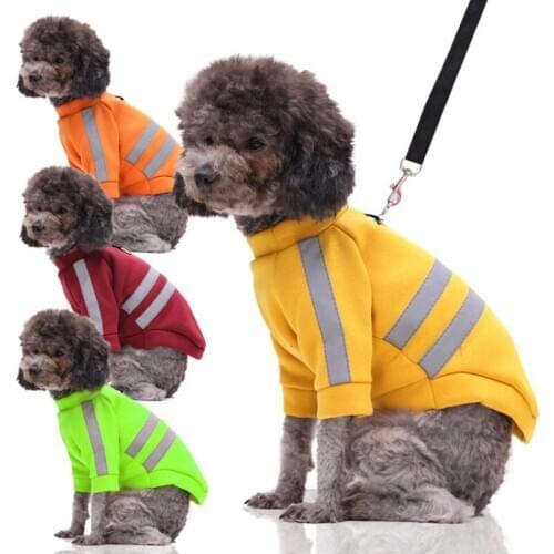 Dog Cat Hoodie Reflective Sweatshirt Winter Pet Clothes for Small Dogs French Bulldog Pug Coat Jacket Dogs Pets Clothing Suit