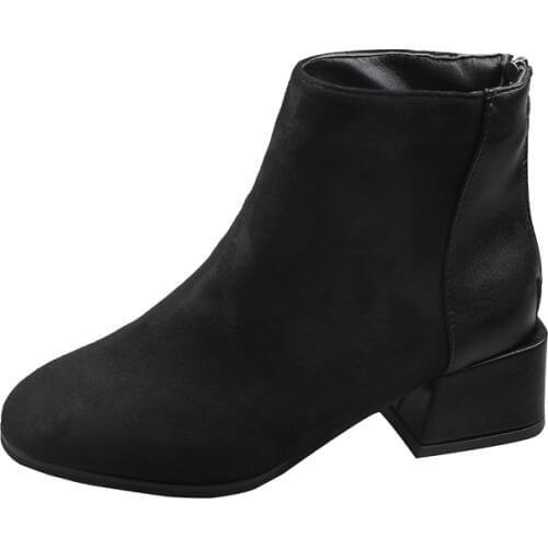 Martin Boots Female Autumn And Winter 2019 New Wild Plus Velvet In The Thick With Zipper Retro Locomotive British Wind Shoes