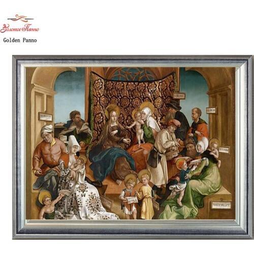 Golden Panno,Needlework,DIY DMC Cross stitch,Sets For Embroidery kits,Precise unprinted religion Patterns Counted Cross-stitch