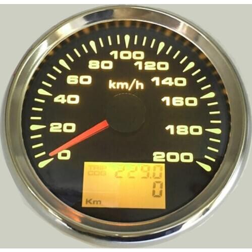 12V 24V GPS Speedometer With GPS Antenna LCD Gauge 200km/h For Motorcycle Car Truck Boat Motor Auto With 7 Colors Backlight