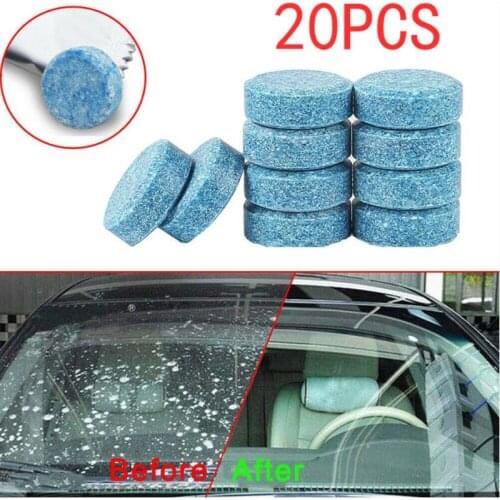 20pcs/pack(20pcs=80l Water)car Windshield Wiper Glass Car Washer Auto Solid Window Cleaner Effervescent Tablets Car Accessories