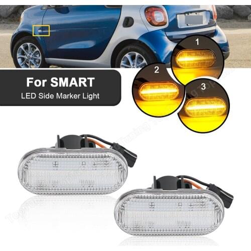 2X For Smart Fortwo 453 2014-2018 For Renault Clio 1 2 Megane 1 Kangoo Espace 2 3 LED Dynamic Side Marker Lamp Turn Signal Light