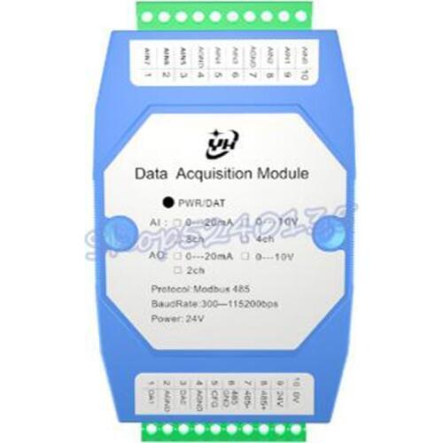 4-20ma 0-10V analog data acquisition module input and output to RS485 Modbus RTU with isolation module