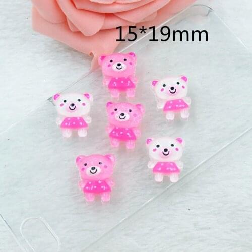 50pcs/lot flat back resin bear mix colors DIY resin cabochons accessories