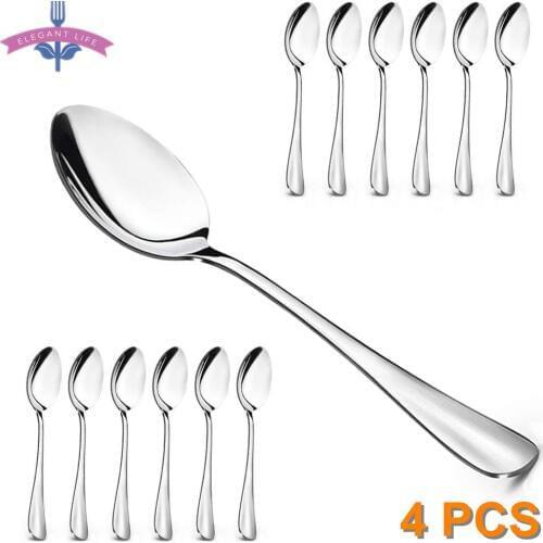 7.2inches 4PCS Fashion Stainless Steel Dessert Spoons Tea Spoons Dinnerware Set Flatware Cutlery set