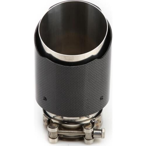 75mm Universal Car Exhaust Muffler Tail Pipe Glossy Carbon Fiber Stainless Steel Pipe Modification Shot Blast Surface