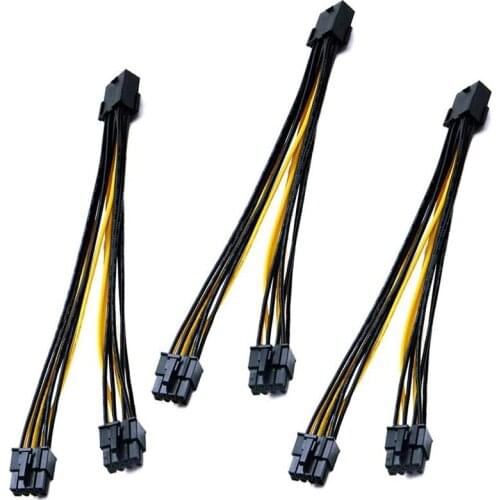 8 Pin Female to Dual GPU 8Pin (6+2) Pin Male GPU 8 Pin Splitter Power Extension Cable 8 Pin GPU 3 Pack