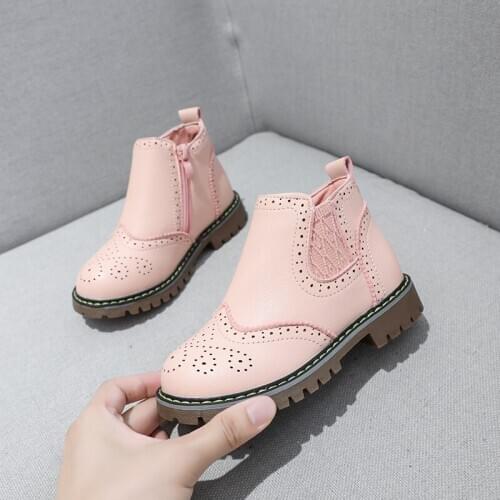 2020 girls boots kids ankle boots warm kids leather snow boots girls winter shoes sizes 26-36