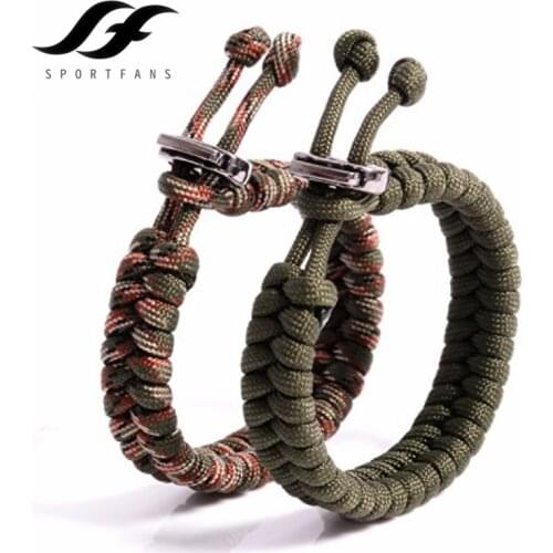 Outdoor Adjustable Bracelet Camping Survival 7 Core Paracord Bracelet Men Sports Parachute Cord Bracelet Men
