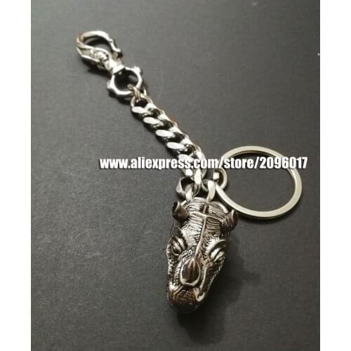 Stainless steel Rhino key chain for the Motorcycle Biker key chain buckle Vest Clothing of Skull keychain waistchain hooker